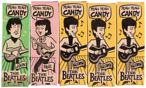 THE BEATLES 1960s CANDY BOX LOT OF FIVE.