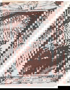 GRATEFUL DEAD 1967 FRESNO, CALIFORNIA BLUE CONCERT HANDBILL.: 8.5x11" textured paper. "Rocky's Mag" local teen-scene presenting two shows for The Grateful Dead w/opening act The Roadrunners at the Marigold Ballroom on Friday May 12. Artwork states "In the land o
