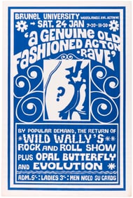 OPAL BUTTERFLY LEMMY KILMISTER 1970 BRUNEL UNIVERSITY LONDON, ENGLAND CONCERT POSTER.