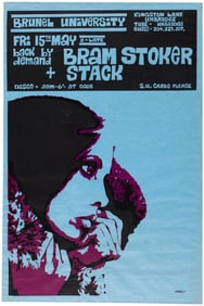 BRAM STOKER & STACK 1970 BRUNEL UNIVERSITY LONDON, ENGLAND CONCERT POSTER.