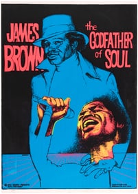 JAMES BROWN "THE GODFATHER OF SOUL" STRIKING 1973 BLACK LIGHT POSTER.