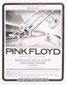 PINK FLOYD "WISH YOU WERE HERE" ERA 1975 PITTSBURGH, PA CONCERT POSTER.