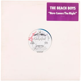 THE BEACH BOYS - HERE COMES THE NIGHT BAND-SIGNED PROMOTIONAL LP.