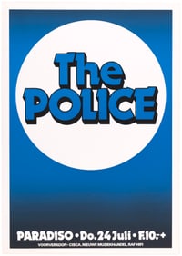 THE POLICE 1980 AMSTERDAM, HOLLAND CONCERT POSTER.