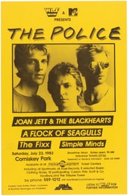 THE POLICE, JOAN JETT & THE BLACKHEARTS & A FLOCK OF SEAGULLS 1983 CHICAGO, IL CONCERT POSTER.
