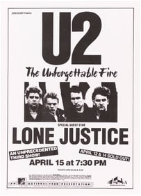 U2 "THE UNFORGETTABLE FIRE" 1985 NEW JERSEY CONCERT POSTER.