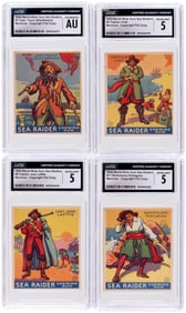 1933 WORLD WIDE GUM SEA RAIDERS COPYRIGHT FILE COPY COMPLETE U.S. CARD SET CGC GRADED PLUS WRAPPER.