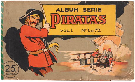1933 GUM INC. PIRATE'S PICTURE BUBBLE GUM RARE SPANISH VERSION COMPLETE CARD ALBUM.