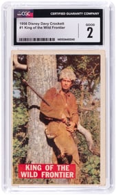 1956 TOPPS DAVY CROCKETT 1ST SERIES (ORANGE BACK) COMPLETE CARD SET CGC GRADED.
