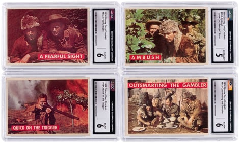 1956 TOPPS DAVY CROCKETT 2ND SERIES (GREEN BACK) COMPLETE CARD SET CGC GRADED.