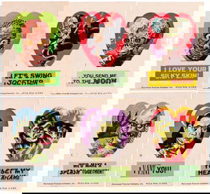 1966 TOPPS FRANKENSTEIN STICKERS SET WITH WRAPPER.