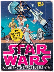 1977 TOPPS STAR WARS SERIES 3 FULL WAX BOX BBCE CERTIFIED.