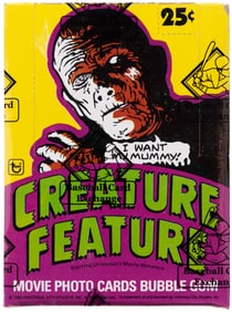 1980 TOPPS CREATURE FEATURE "YOU'LL DIE LAUGHING" FULL WAX BOX BBCE CERTIFIED.