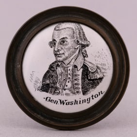 "GEN. WASHINGTON" COLONIAL AMERICA ENAMEL CURTAIN TIE BACK.
