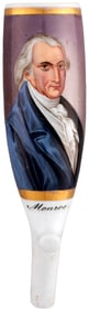 "JAMES MONROE" STRIKING HAND-PAINTED PORTRAIT PORCELAIN PIPE.