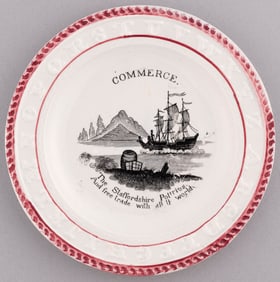 "STAFFORDSHIRE POTTRIES AND FREE TRADE WITH ALL THE WORLD" A-B-C PLATE.