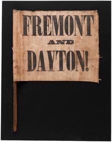 "FREMONT AND DAYTON!" 1856 REPUBLICAN CAMPAIGN PARADE FLAG.