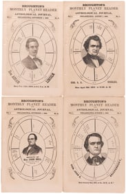 LINCOLN, DOUGLASS, BELL & BRECKENRIDGE SET OF FOUR 1860 "BROUGHTON'S ASTROLOGICAL JOURNAL" CAMPAIGN
