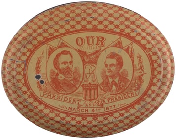 HAYES & WHEELER 1876 JUGATE "CHERRY RIPE CLEVELAND COLLAR CO." TIN.