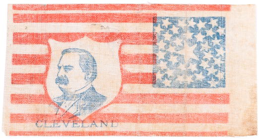 "CLEVELAND" DIMUTIVE CAMPAIGN PORTRAIT FLAG.