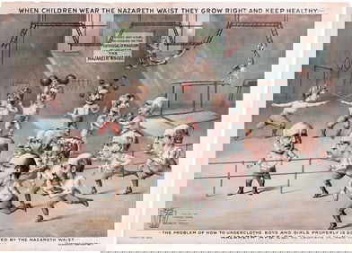 MCKINLEY, CLEVELAND & ROOSEVELT OUTRAGEOUS 1896 NAZARETH CLOTHING ADVERTISING CARTOON POSTER.