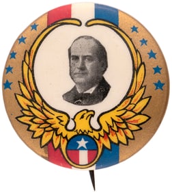 BRYAN GORGEOUS PATRIOTIC EAGLE PORTRAIT BUTTON HAKE #418.