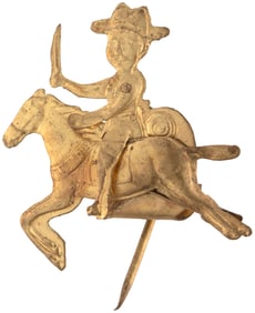 ROOSEVELT ROUGH RIDER CHARMING AND RARE MECHANICAL LAPEL DEVICE HAKE #3089.