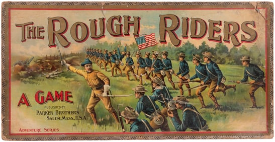 "ROUGH RIDERS A GAME" IN ORIGINAL ROUGH RIDER SAN JUAN HILL BOX.