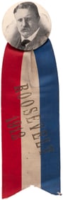 "ROOSEVELT 1912" RIBBON ON SCARCE 1.75" TR PORTRAIT BUTTON.