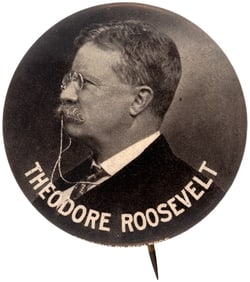 "THEODORE ROOSEVELT" 1.75" PROFILE PORTRAIT 1912 CAMPAIGN BUTTON.