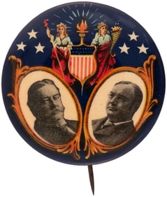 TAFT & SHERMAN LIBERTY & ABUNDANCE 1908 JUGATE BUTTON HAKE #3.