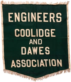 COOLIDGE & DAWES ENGINEERS CLUB 1924 CAMPAIGN BANNER.