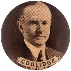 COOLIDGE SEPIA PORTRAIT BUTTON.
