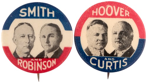 SMITH & HOOVER 1928 CAMPAIGN JUGATE PAIR HAKE #2007 & #14.