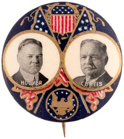 HOOVER & CURTIS PRESIDENTIAL SEAL JUGATE BUTTON HAKE #2.