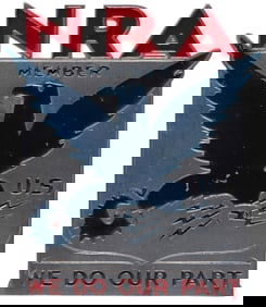 "NRA WE DO OUR PART" DIE CUT CAST ALUMINUM SIGN.