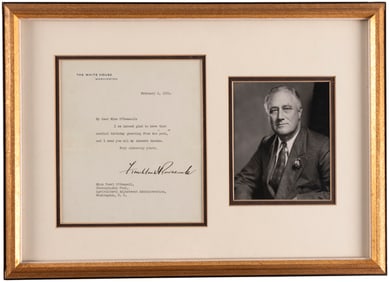 FRANKLIN D. ROOSEVELT 1935 SIGNED LETTER ON WHITE HOUSE STATIONARY.