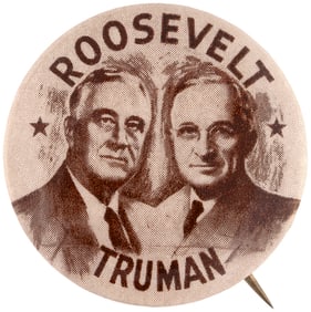 ROOSEVELT & TRUMAN 1944 JUGATE BUTTON LARGEST VARIETY HAKE #19.