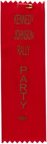 "KENNEDY JOHNSON RALLY PARTY" 1960 RIBBON.