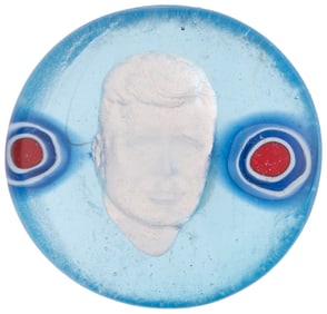KENNEDY UNUSUAL LUCITE SULFIDE ESQUE CLOTHING BUTTON.