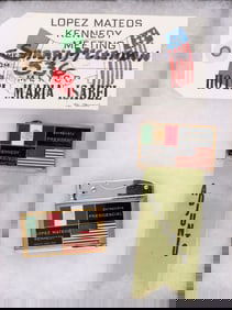 KENNEDY & MEXICAN PRESIDENT MATEOS COLLECTION INC. FLAG, BADGES, TAG & PROGRAM.