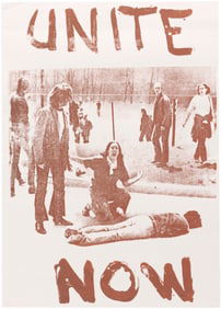 KENT STATE SHOOTING "UNITE NOW" RARE ANTI-VIETNAM WAR POSTER.