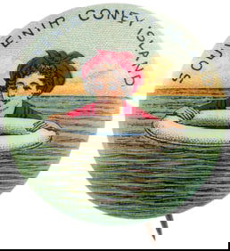 FIRST PRINTING "SOUVENIR OF CONEY ISLAND" BUTTON.