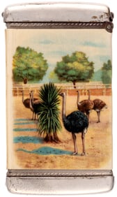 "CAWSTON OSTRICH FARM SOUTH PASADENA, CALIFORNIA" CELLO MATCH SAFE.