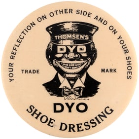 POCKET MIRROR FOR DYO SHOE DRESSING "A SHINE LIKE A SMILE THAT WON'T COME OFF."