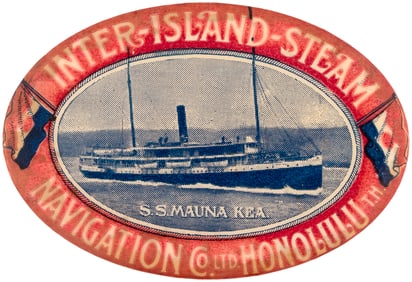 HONOLULU TERRITORY OF HAWAII INTER-ISLAND-STEAMSHIP POCKET MIRROR.