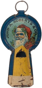 SANTA CLAUS "A MERRY XMAS" LITHO TIN WHISTLE.