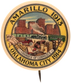 AMARILLO 1913/OKLAHOMA CITY 1914 BUTTON.