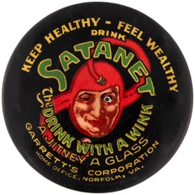 C. 1920 SATAN-ET SODA RARE ADVERTISING MIRROR.