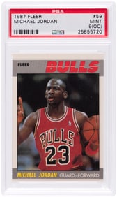 1987-88 FLEER BASKETBALL #59 MICHAEL JORDAN (HOF) PSA 9 MINT OC.